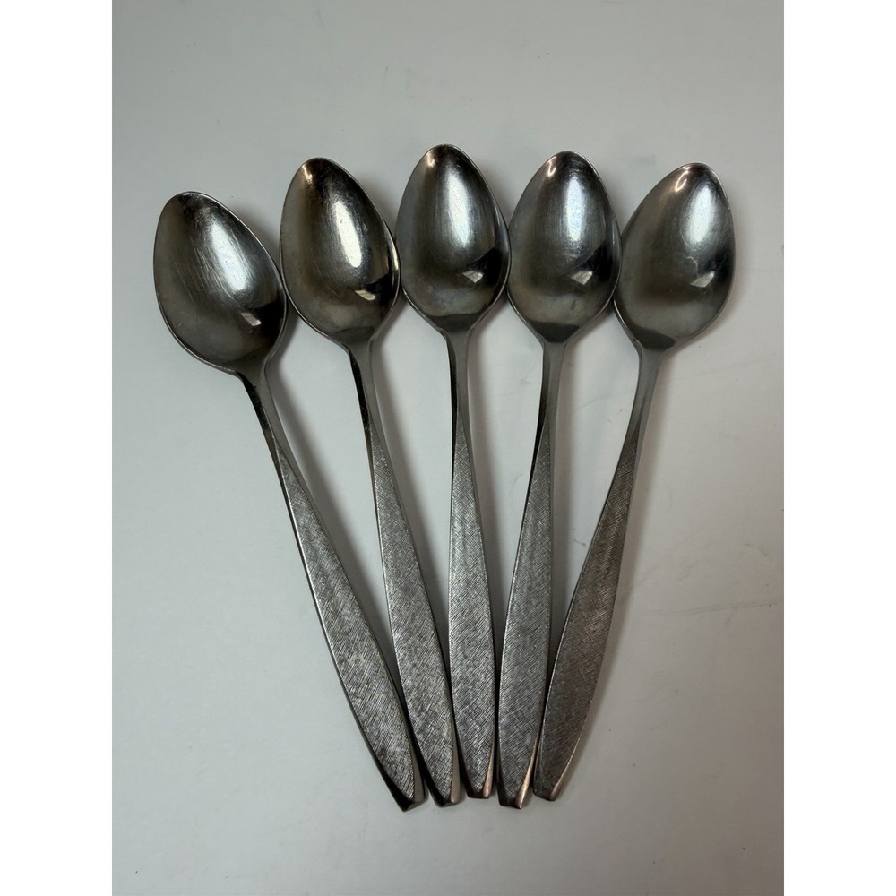 Set of 5 Ekco CORSAIR Stainless Teaspoons 6 3/4" Japan Flatware Silverware